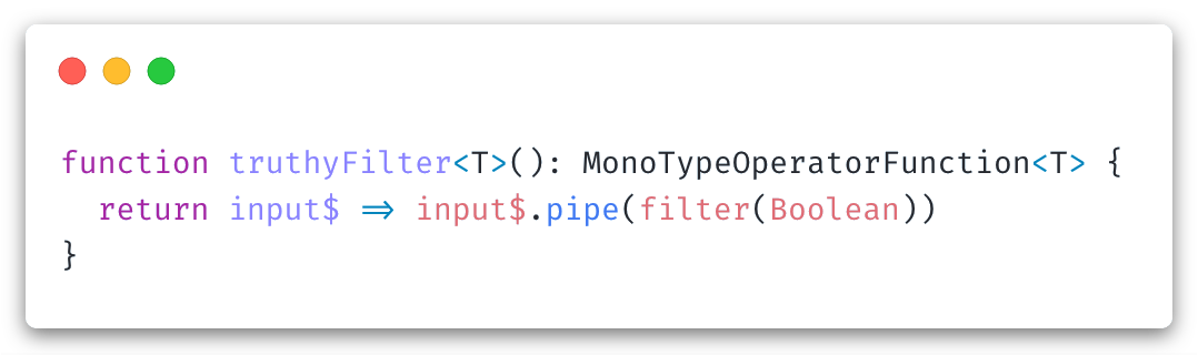 Truthy filter operator source code